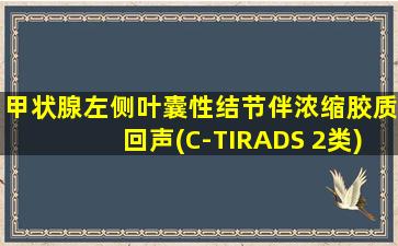 甲状腺左侧叶囊性结节伴浓缩胶质回声(C-TIRADS 2类)